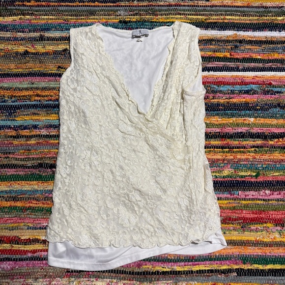 Vintage Cream Lace JL Studio Tank Top – Size 1X - Picture 1 of 3